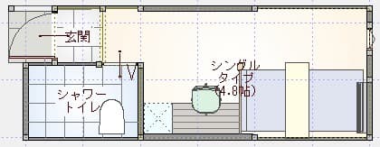 コンテナBOX シングルホテルの平面図